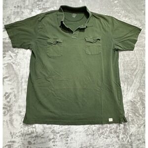 Wrangler Mens Polo Shirt Size Large Green Short Sleeve‎ Casual Front Pockets EUC
